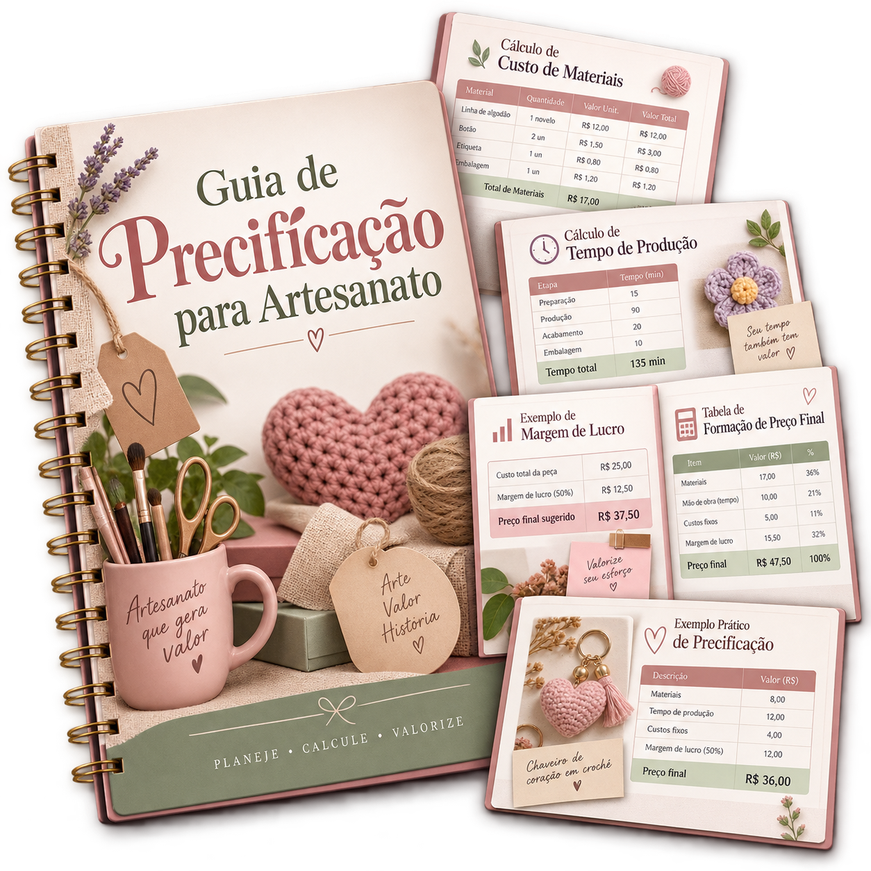 Mockup do Guia de Precificação para Artesanato